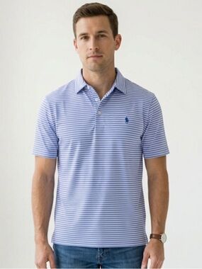 Ralph Lauren Striped Polo Shirt – Size M | Classic Americana | Preppy Coastal
